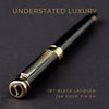 canoela Black Lacquer Rollerball Pen - Stunning Luxury Pen with 24K Gold Finish, Schmidt Ink Refill, Best Roller Ball Pen Gift Set for Men & Women, Professional, Executive Office, Nice Pens